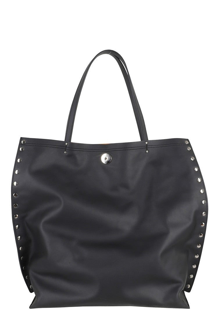 Zanellato Black A Spasso Saeta Swivel Clasp Leather Handbag