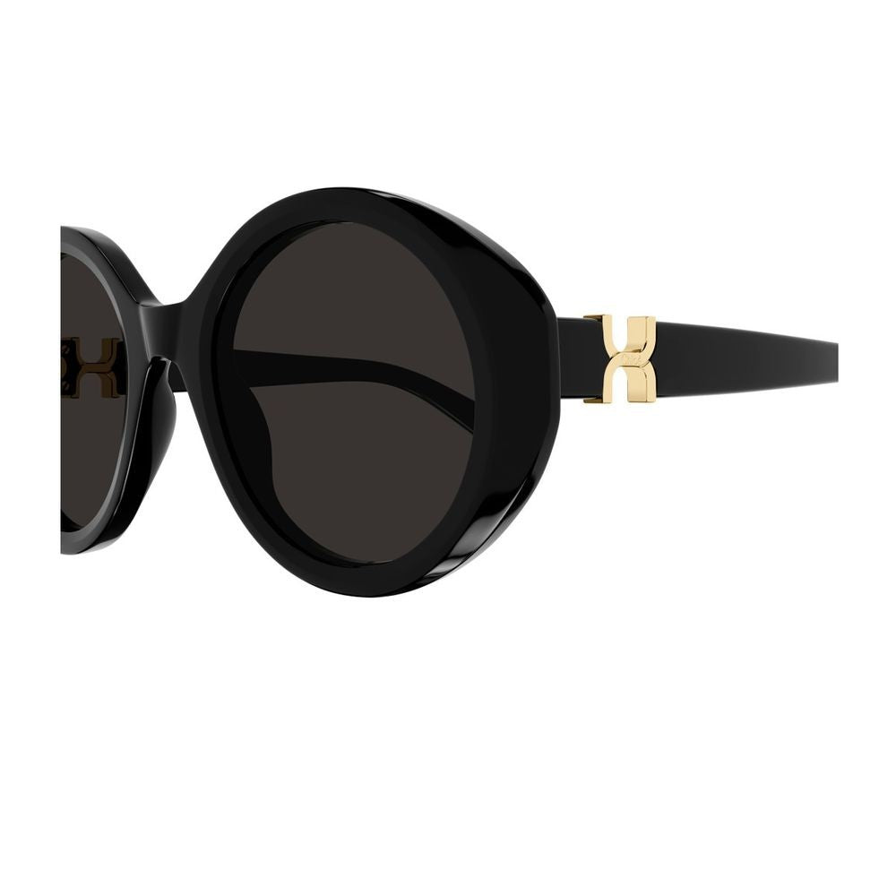 Chloé Ch0332s Marcie-Linea Chloé Round Glossy Black Acetate Sunglasses