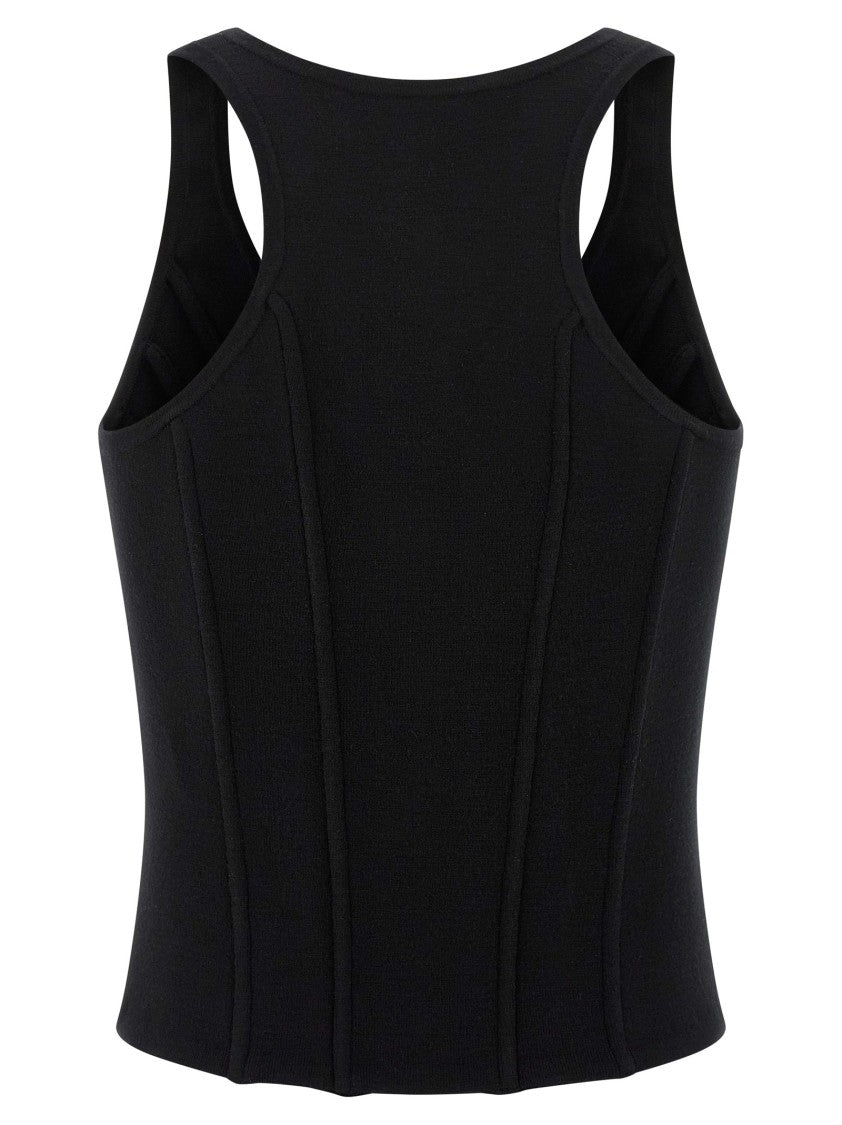 Elisabetta Franchi Structured Wool Blend Bustier Top