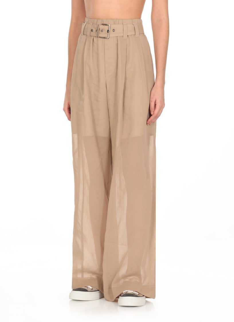 Brunello Cucinelli Beige Cotton Pants