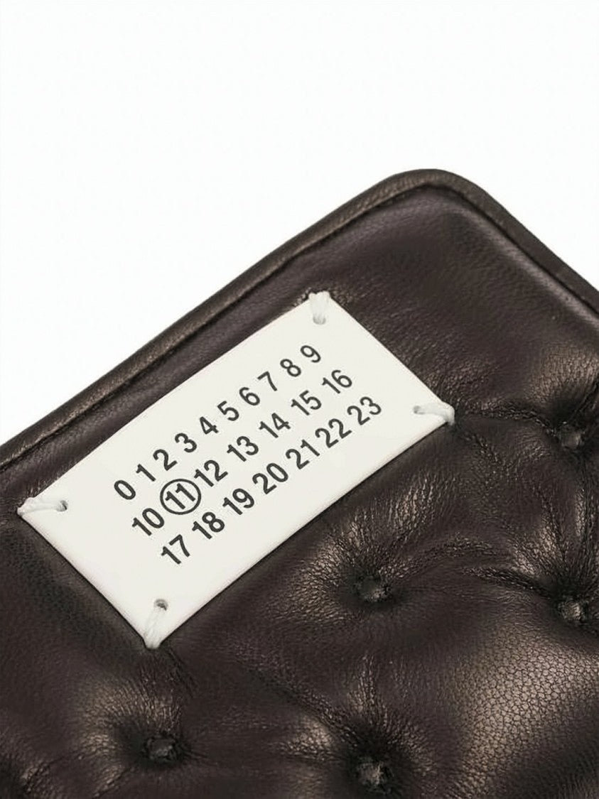 Maison Margiela Tufted Lambskin Coin Card Holder With Numeric Embroidery