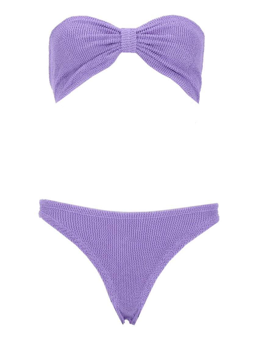 Hunza G Textured Bandeau Knot Bikini Set