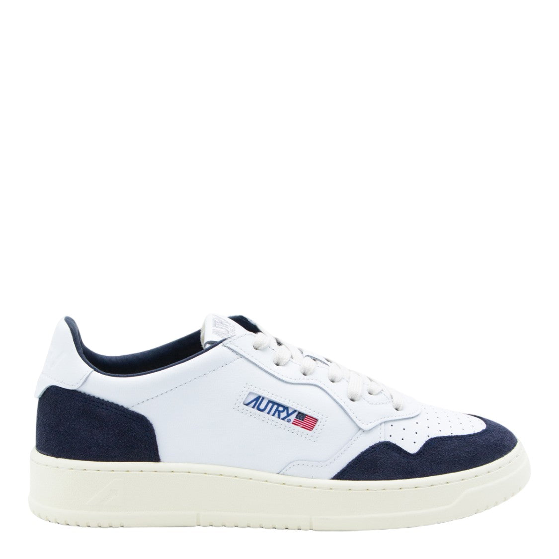 Autry Low-Top Sneakers With Navy Suede Overlays And Stitched Logo