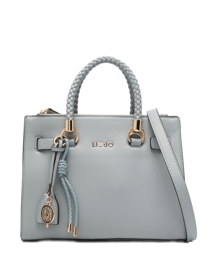 Liu Jo Structured Grey Handbag With Braided Handles
