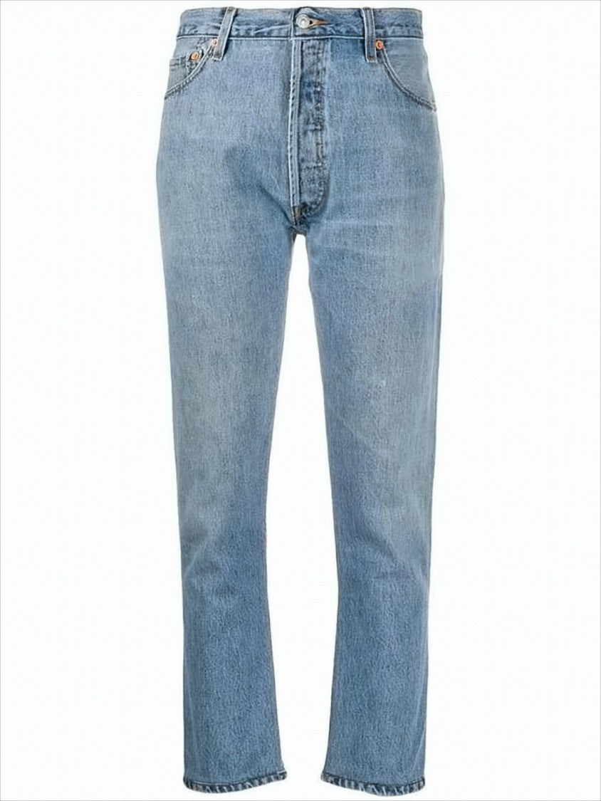Re/Done Classic Light Blue Straight-Leg Denim Pants