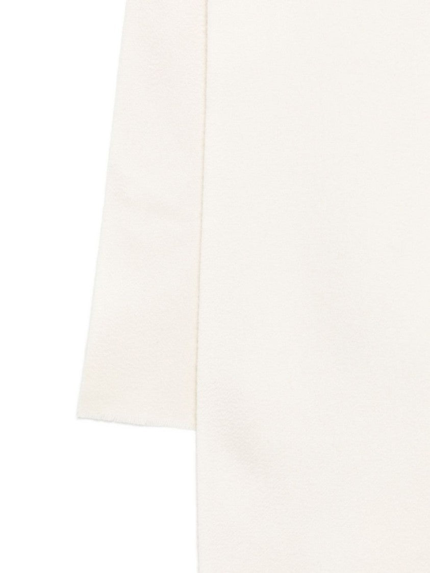 Jacquemus Beige White Knitted Appliqué Logo Scarf
