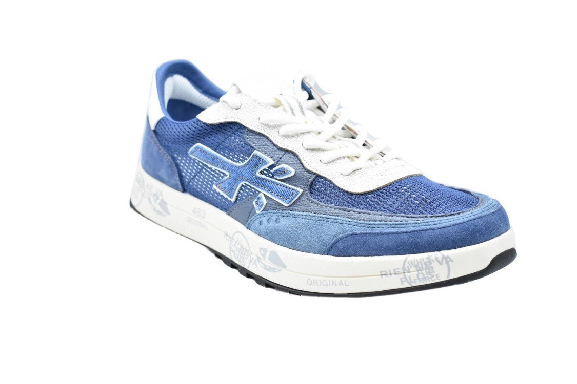 Premiata Clear Blue Mesh And Suede Premiata Sneakers
