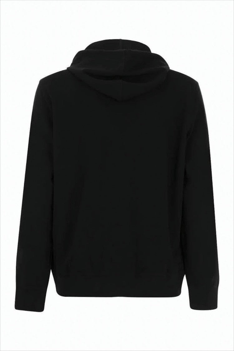 Brunello Cucinelli Zip-Up Black Hoodie With Contrasting Drawstring