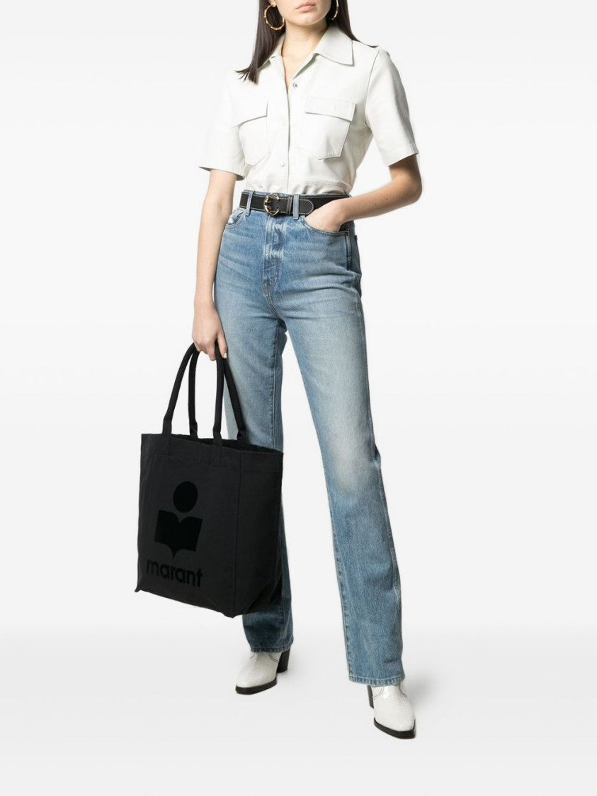 Isabel Marant Yenky Logo-Emblem Cotton Canvas Tote Bag