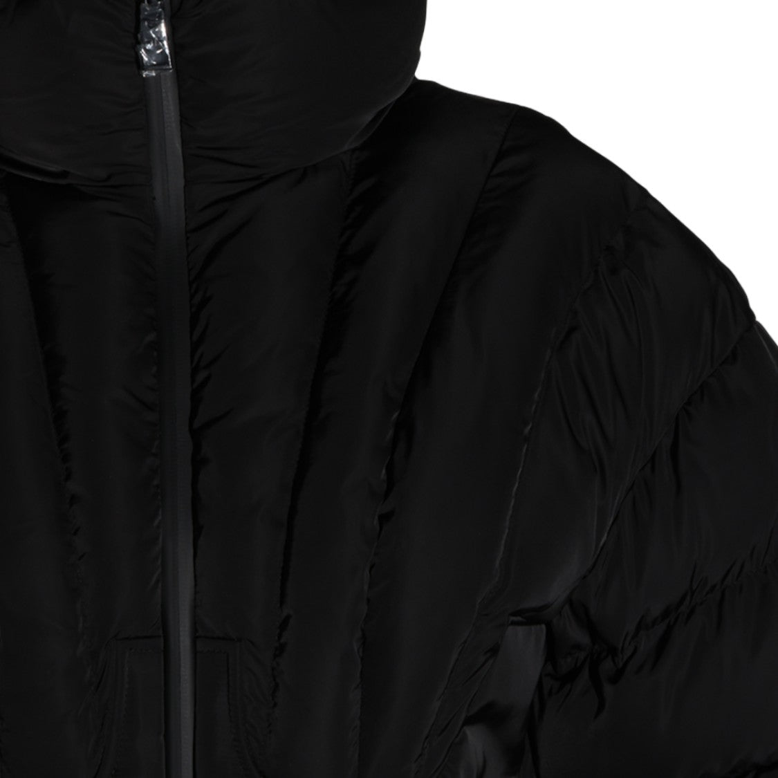 Elisabetta Franchi Padded Collar Quilted Sleeve Fitted Down Coat