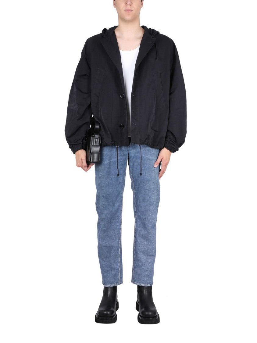 Bottega Veneta Minimalistic Jacket With Adjustable Hood And Pouch Pocket