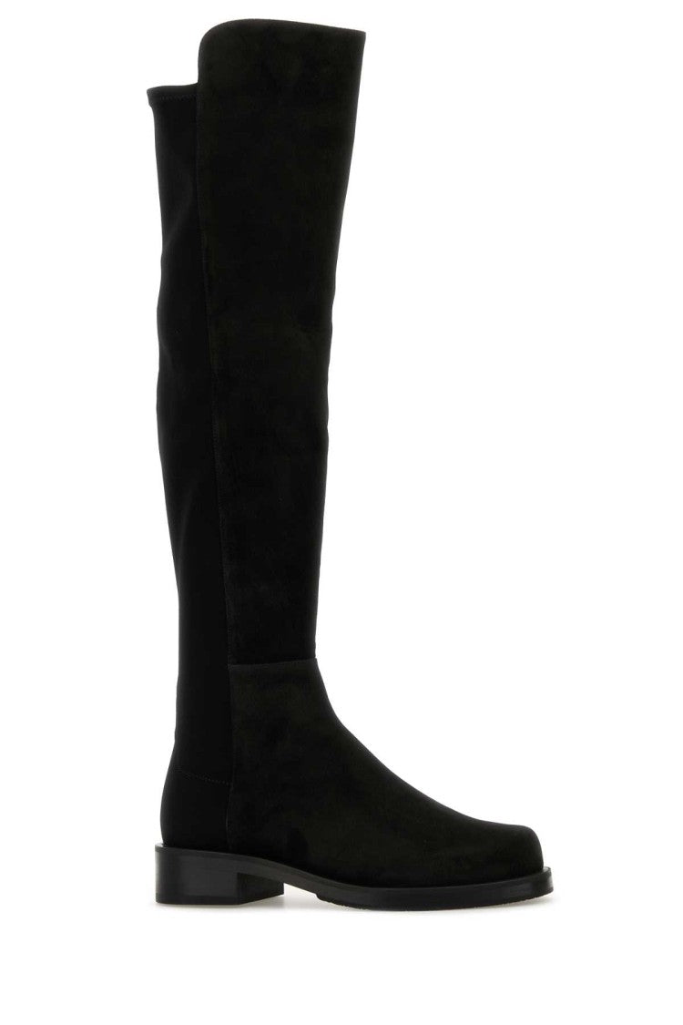 Stuart Weitzman Black Suede And Fabric 5050 Boots