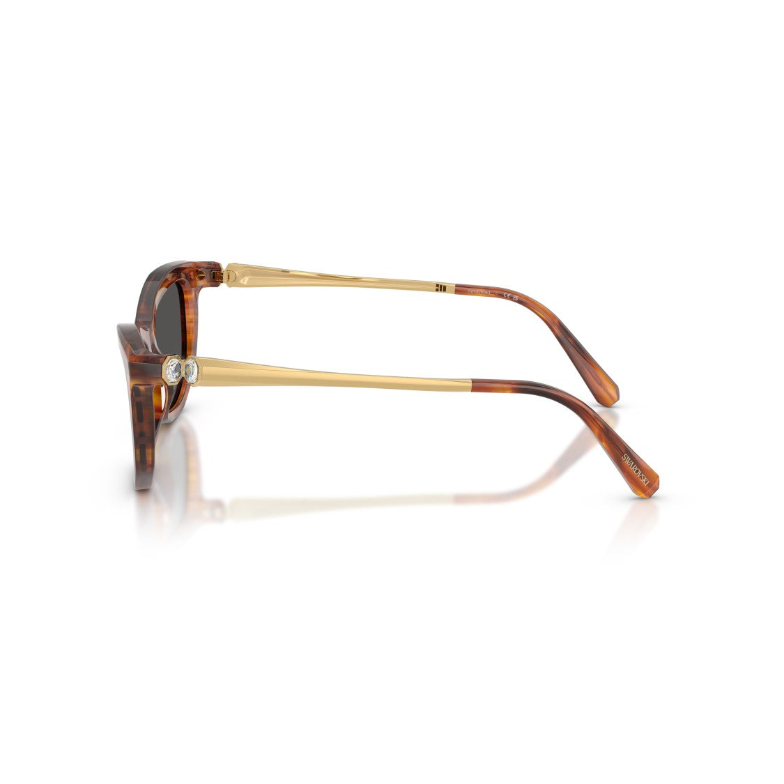 Swarovski 0Sk6057 Rectangular Tortoiseshell Acetate Sunglasses With Gold-Tone Temples