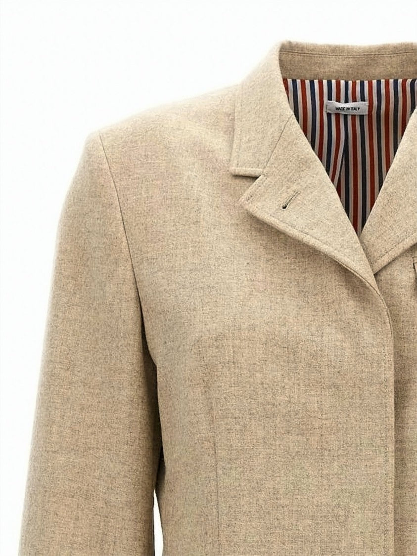 Thom Browne Tailored Coat With Structured Collar And Concealed Closure