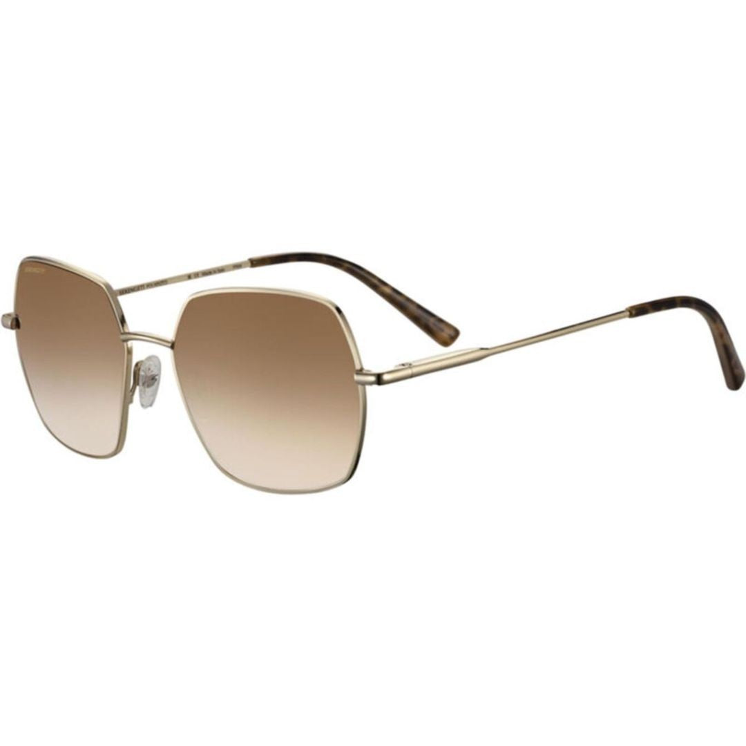 Serengeti Loy Geometric Square Frame Sunglasses With Tortoiseshell Tips