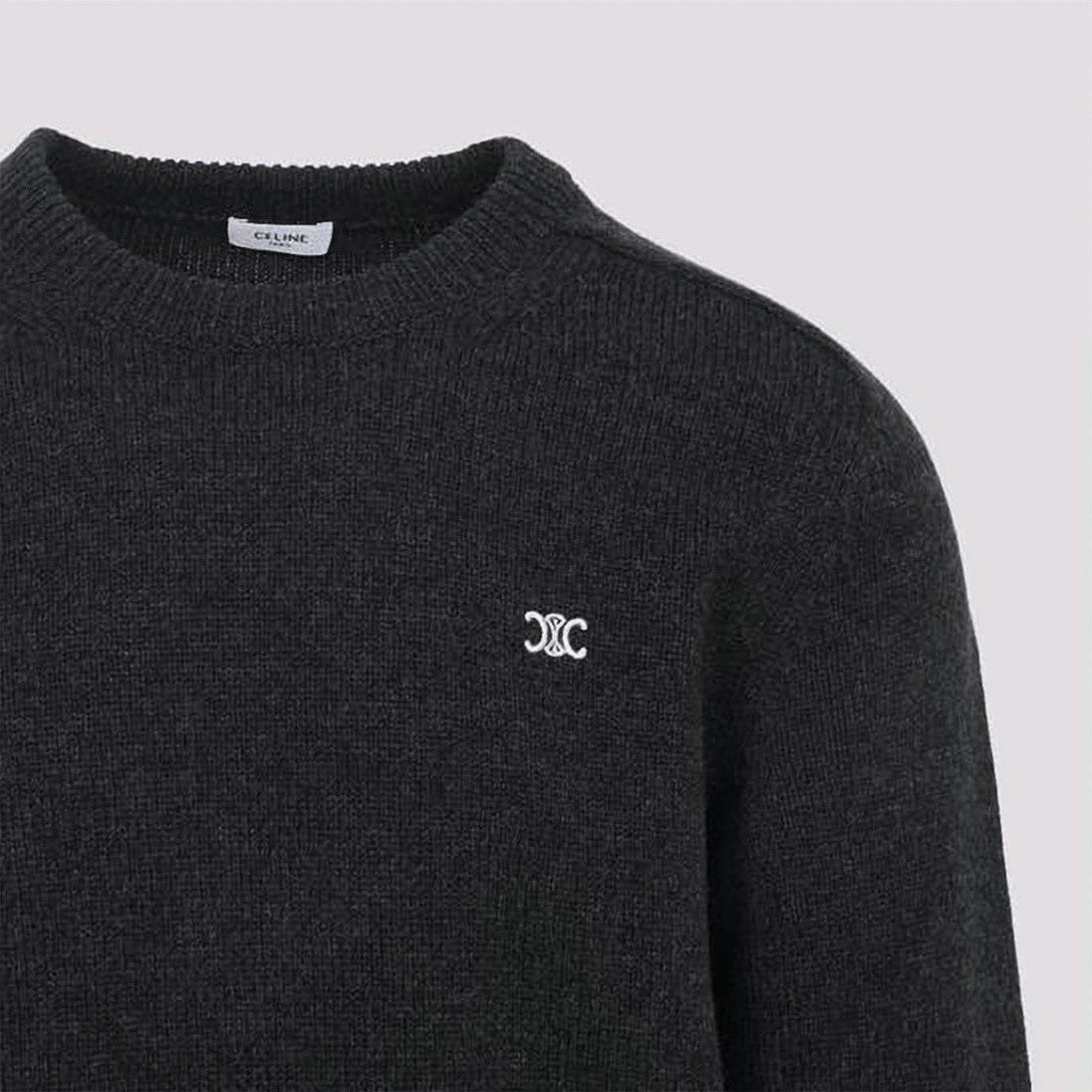 Celine Crewneck Sweater In Soft Wool And Cashmere Blend