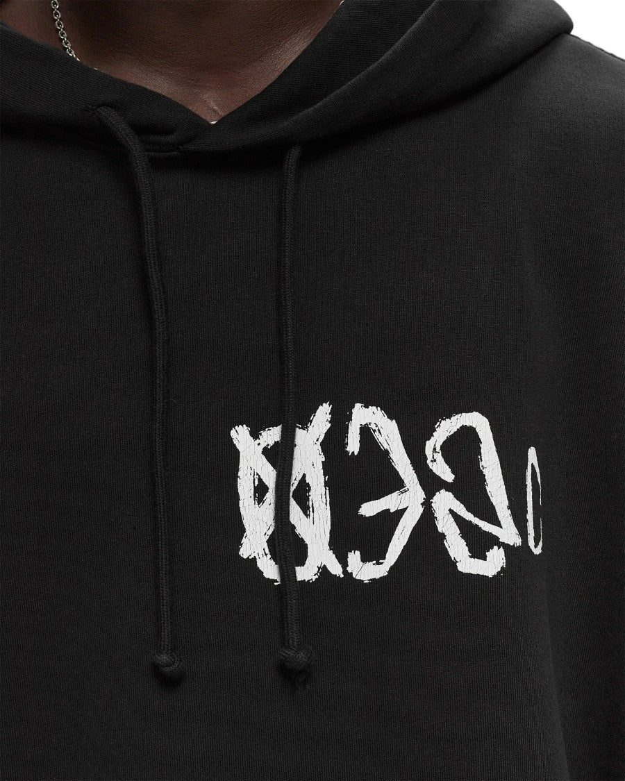032C Faded Black Sos Bubble Cotton Hoodie