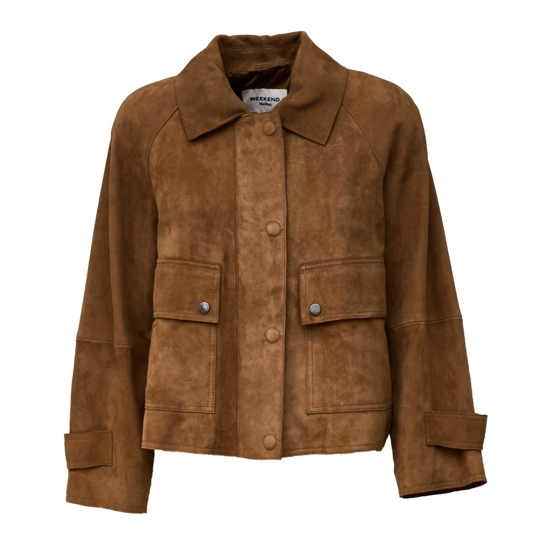 Max Mara Goat Suede Flared Concealed Zip Jacket