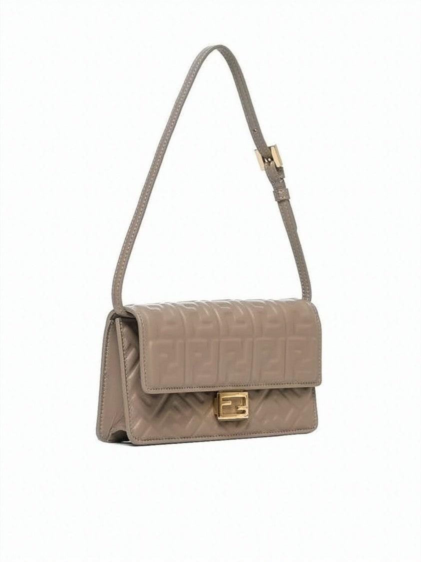 Fendi Rectangular Shoulder Bag With Geometric Pattern