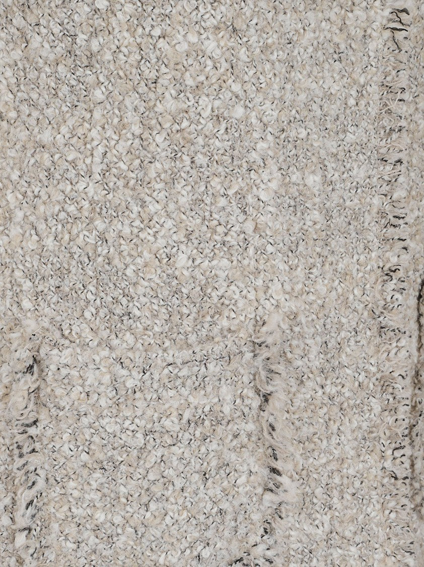 Charlott Textured Wool Waistcoat With Raw-Edge Detailing