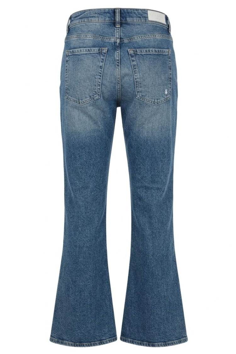 Icon Denim Blue Kendy Flared Cotton-Blend Jeans