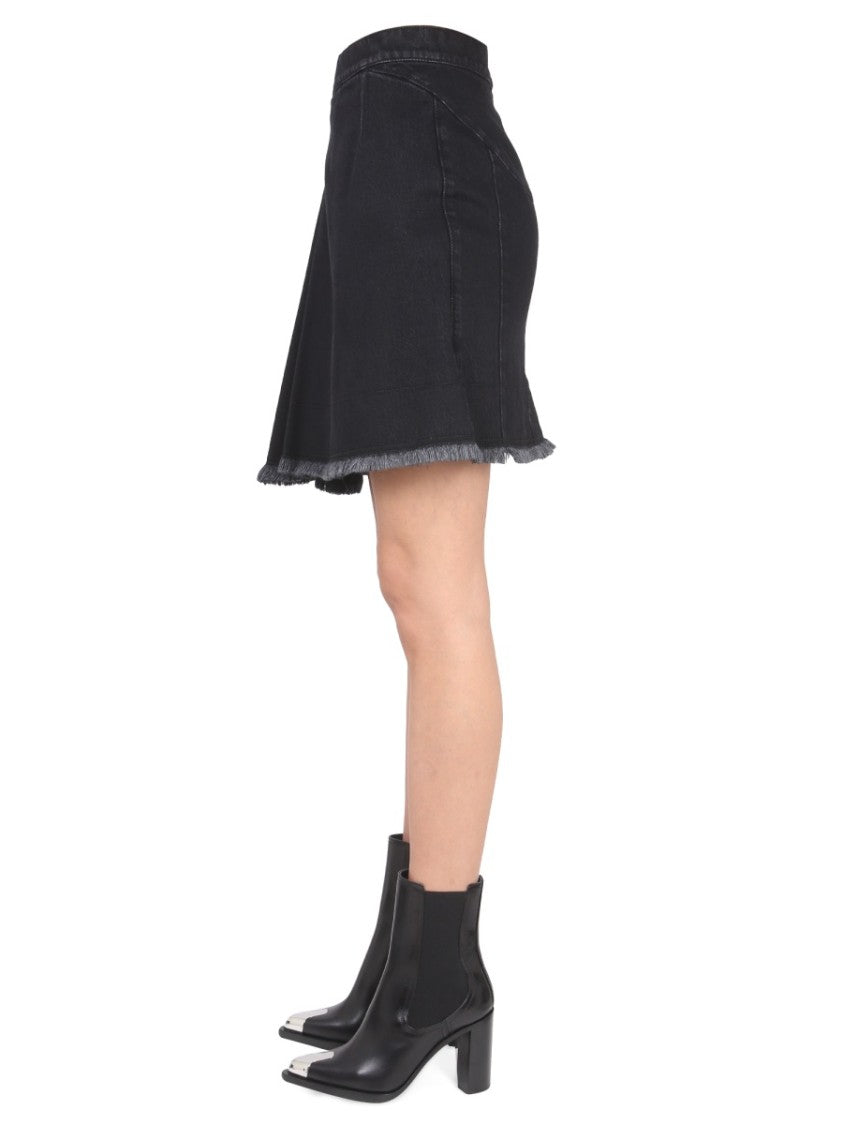 Alexander Mcqueen Asymmetrical Hem Mini Skirt