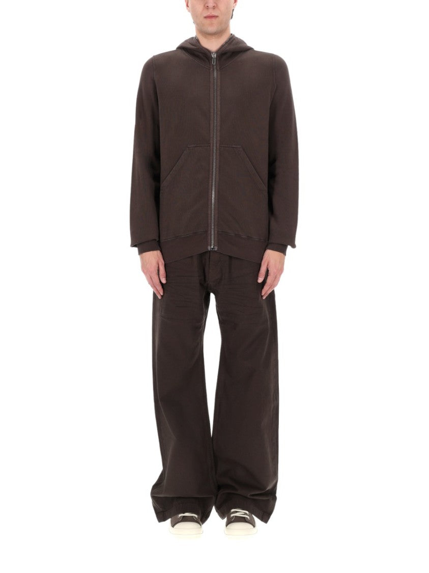 Drkshdw By Rick Owens Black Gimp Faded Fabric Strap Hoodie