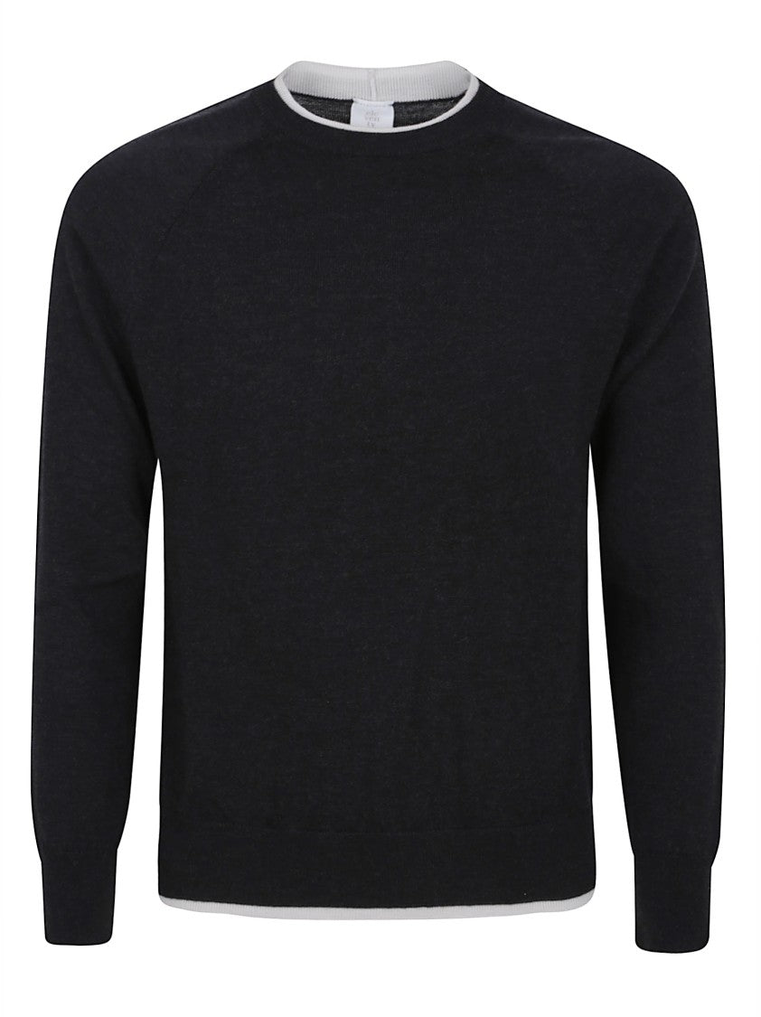 Eleventy Mock Neck Sweater With Contrasting Ribbed Detailing