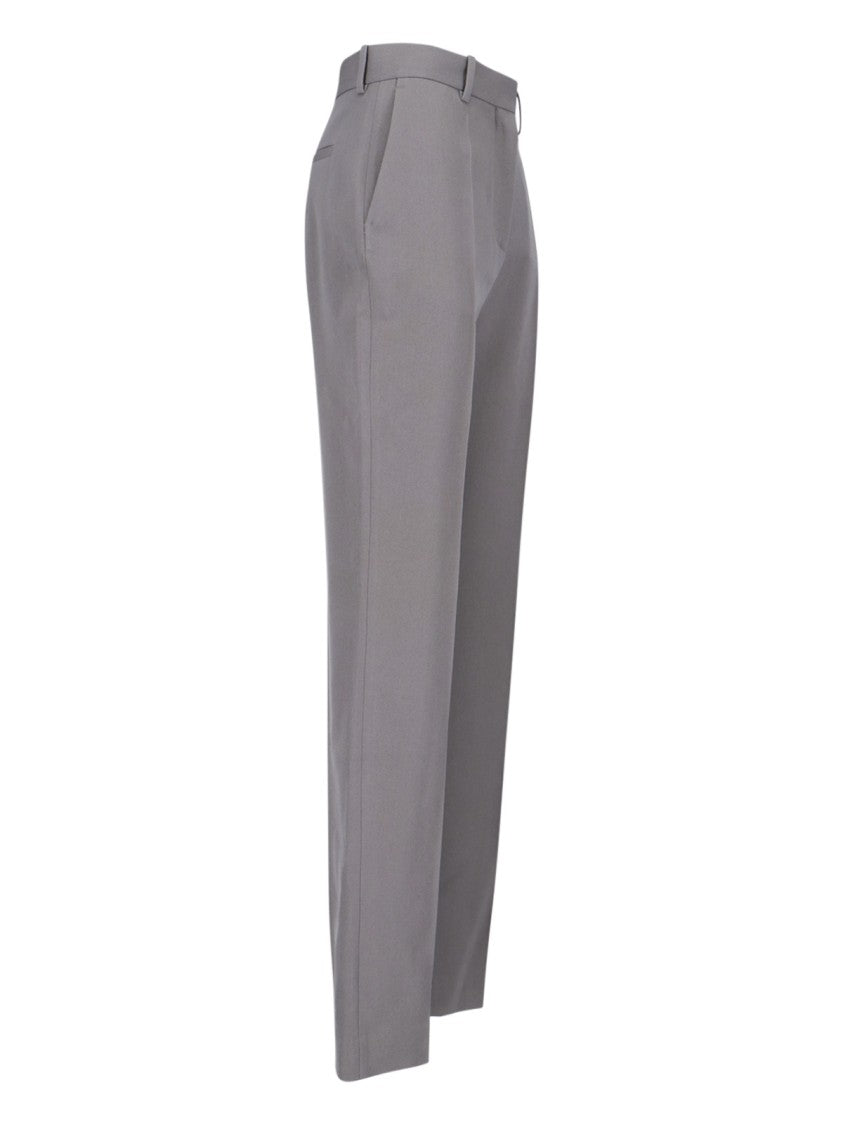 Calvin Klein Tailored Grey Wool Straight-Leg Trousers