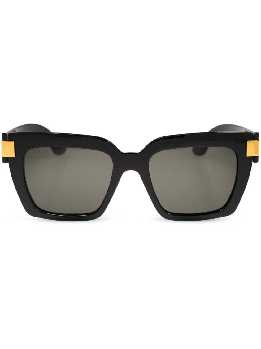 Gucci Black Rectangular Sunglasses