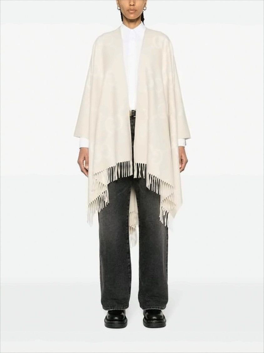 Gucci Flowing Cashmere Cape With Fringed Edges