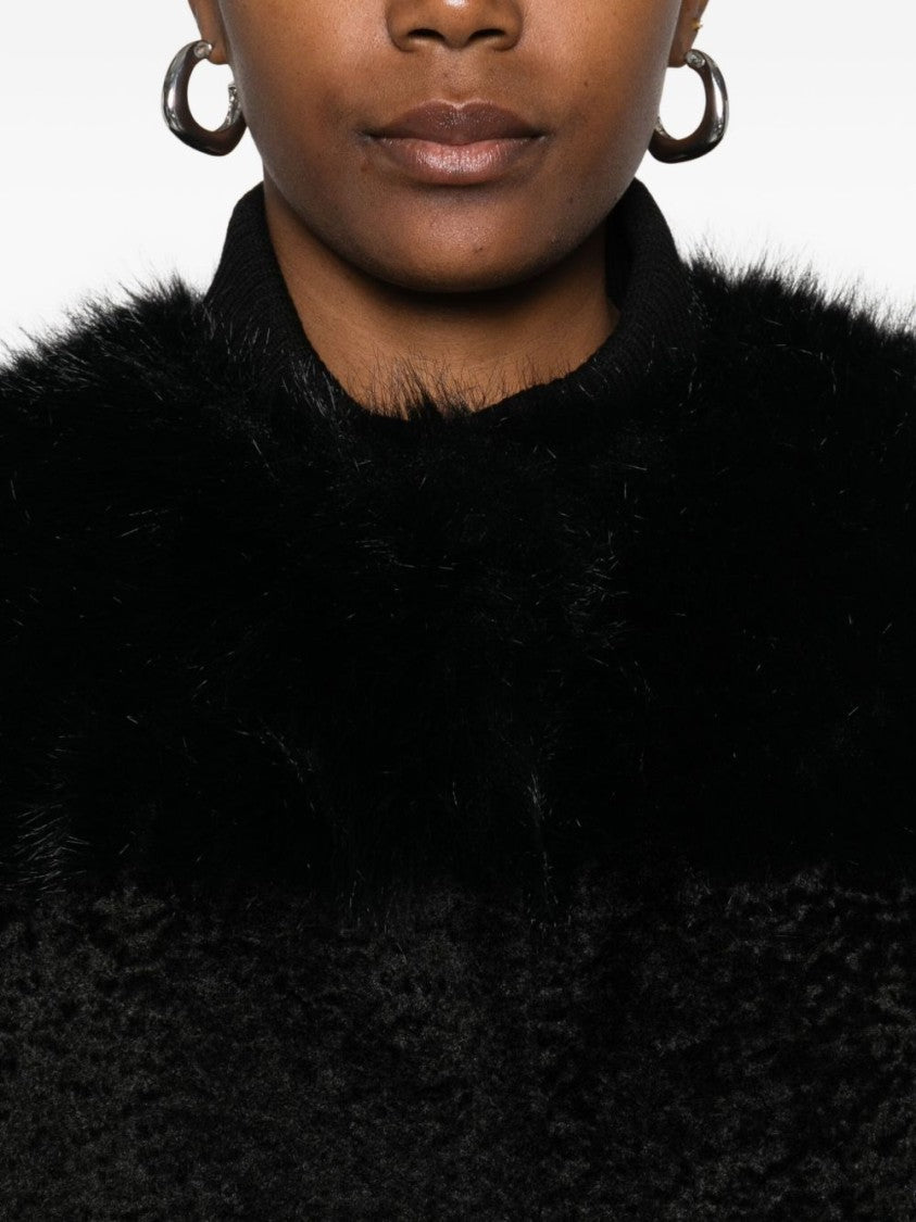 Valentini 1972 Textured Short Coat With Plush Panels