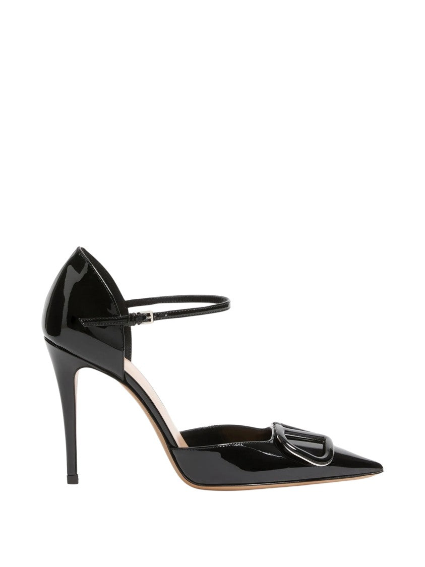 Valentino D'orsay Black Patent Pointed-Toe Pumps