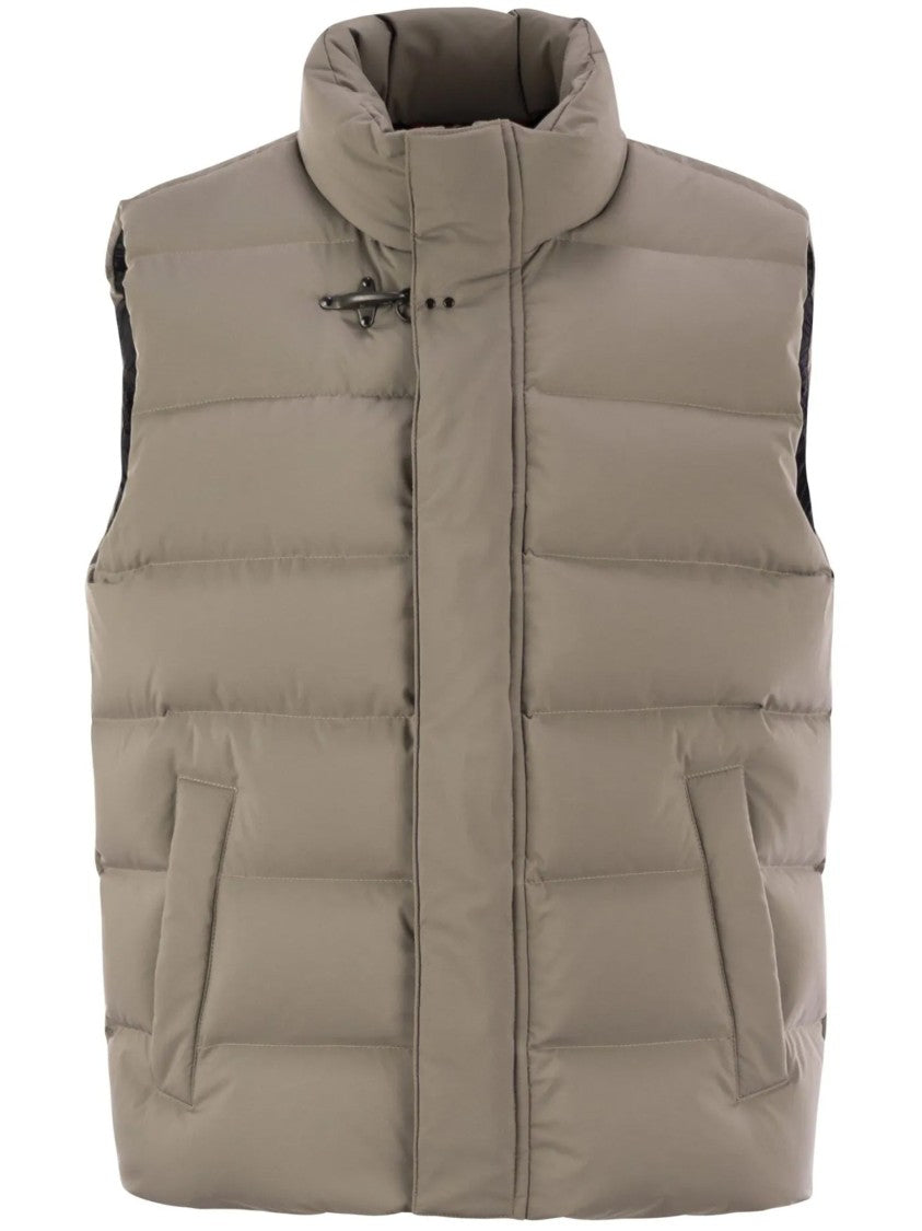 Fay Padded Horizontal Quilting Sleeveless Cotton Vest