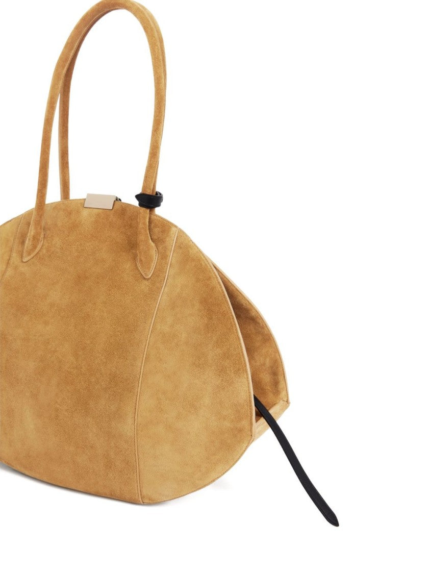 Nina Ricci Brown Elongated Oval Structured Silk Bag