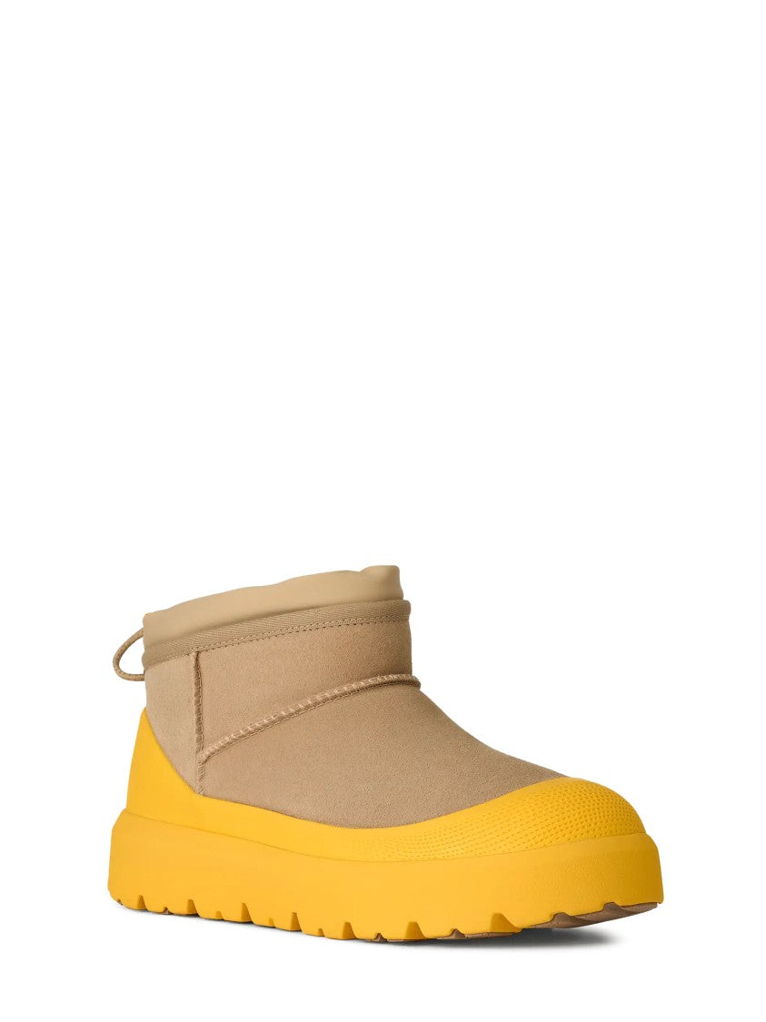 Ugg Low-Cut Brown Leather Boots With Textured Sole