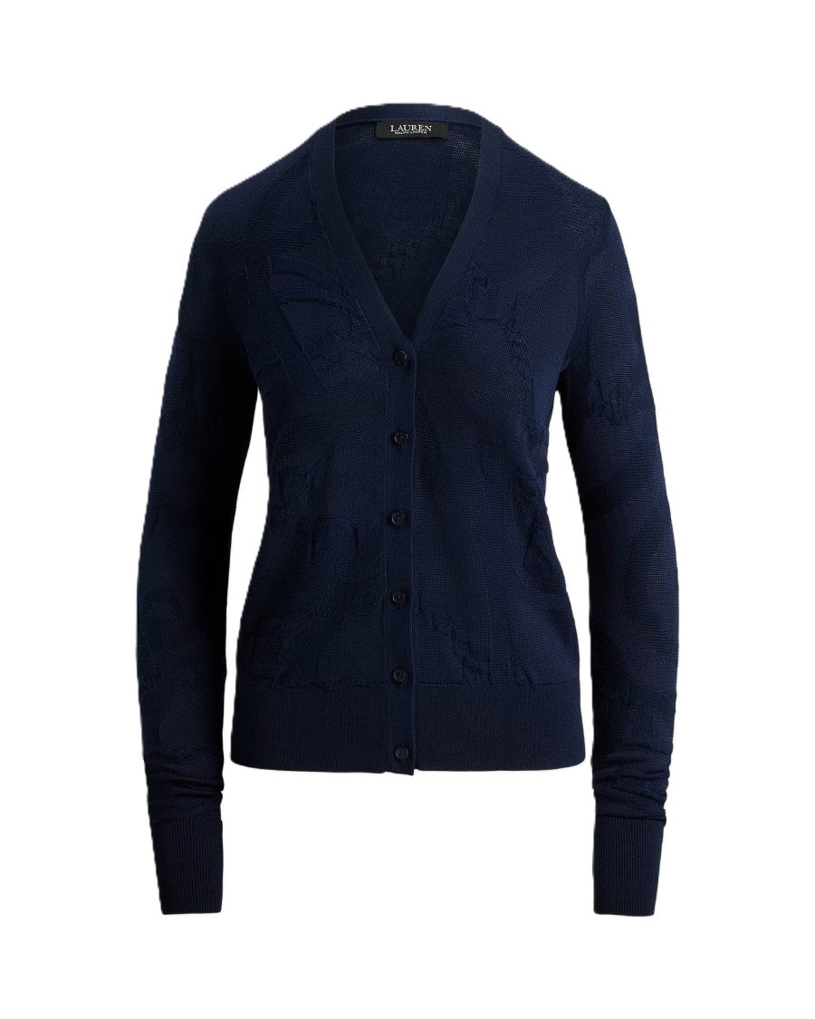 Lauren Ralph Lauren Navy Blue Denzel Rayon Cardigan Sweater