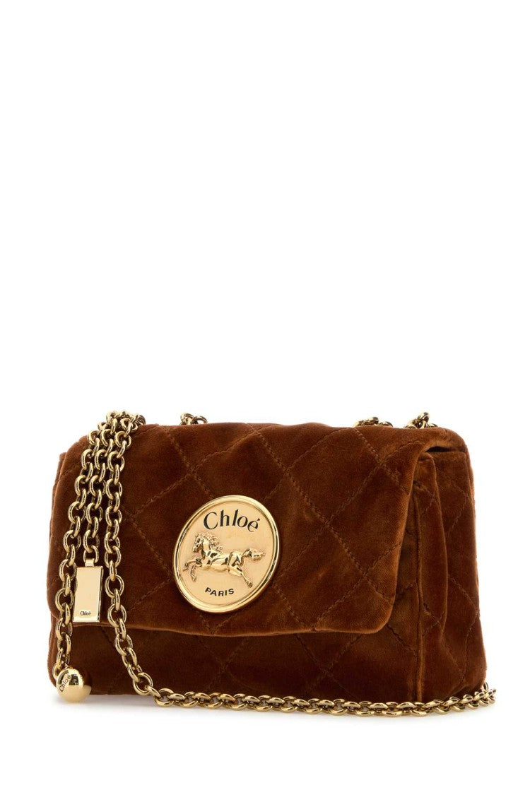 Chloé Caramel Velvet Small  Heritage Shoulder Bag