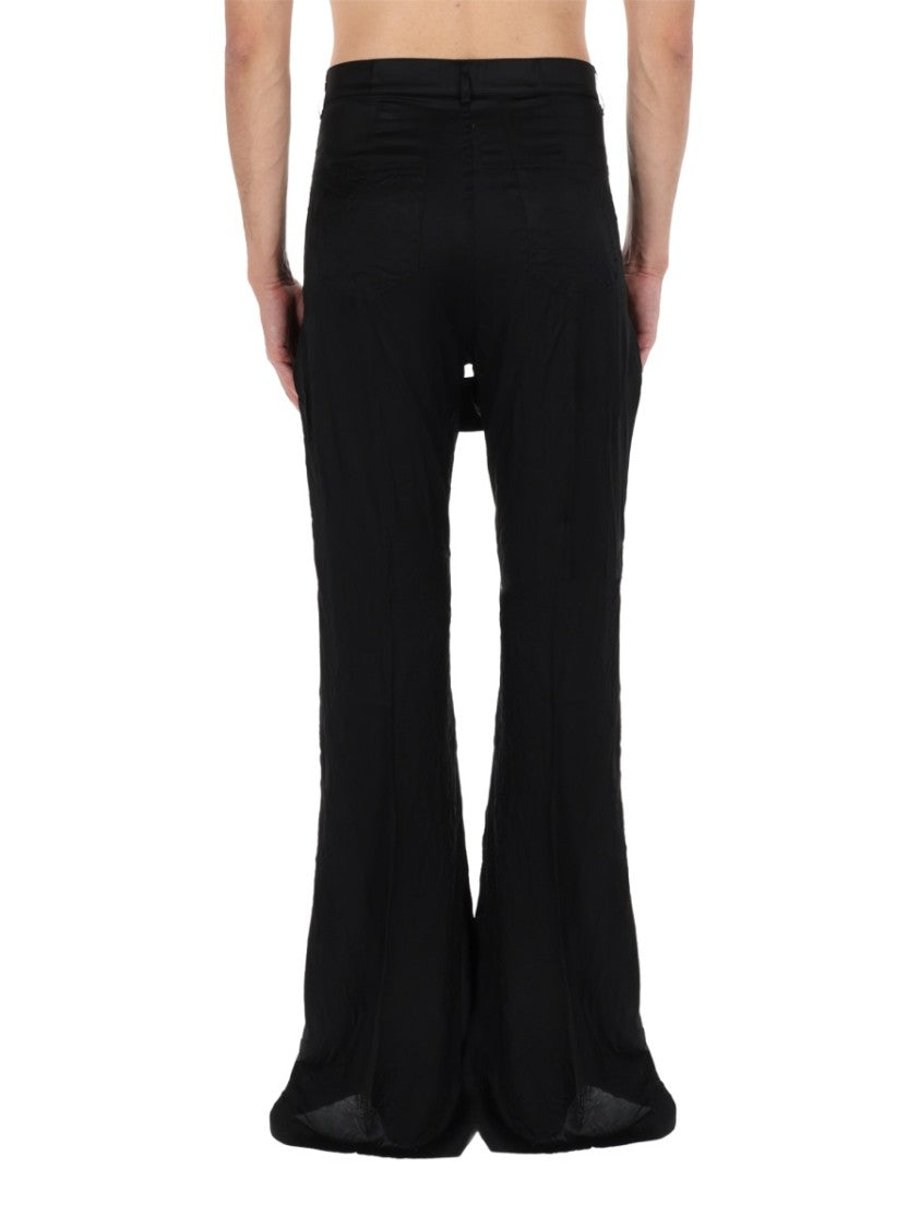 Rick Owens Megastrapped Bolans Cupro Flared Pants