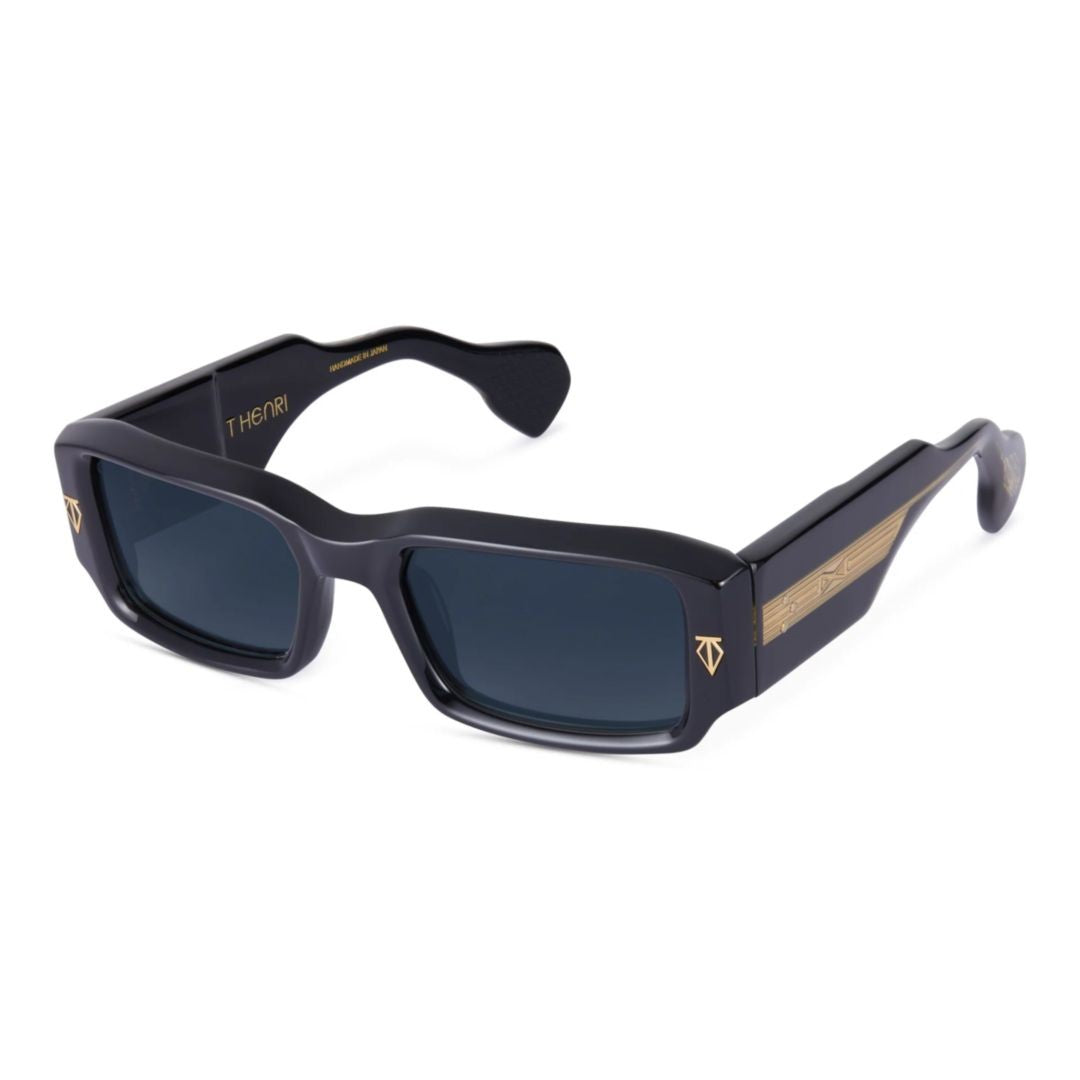 T Henri Rossi Rectangular Acetate Sunglasses With Gold-Tone Accents