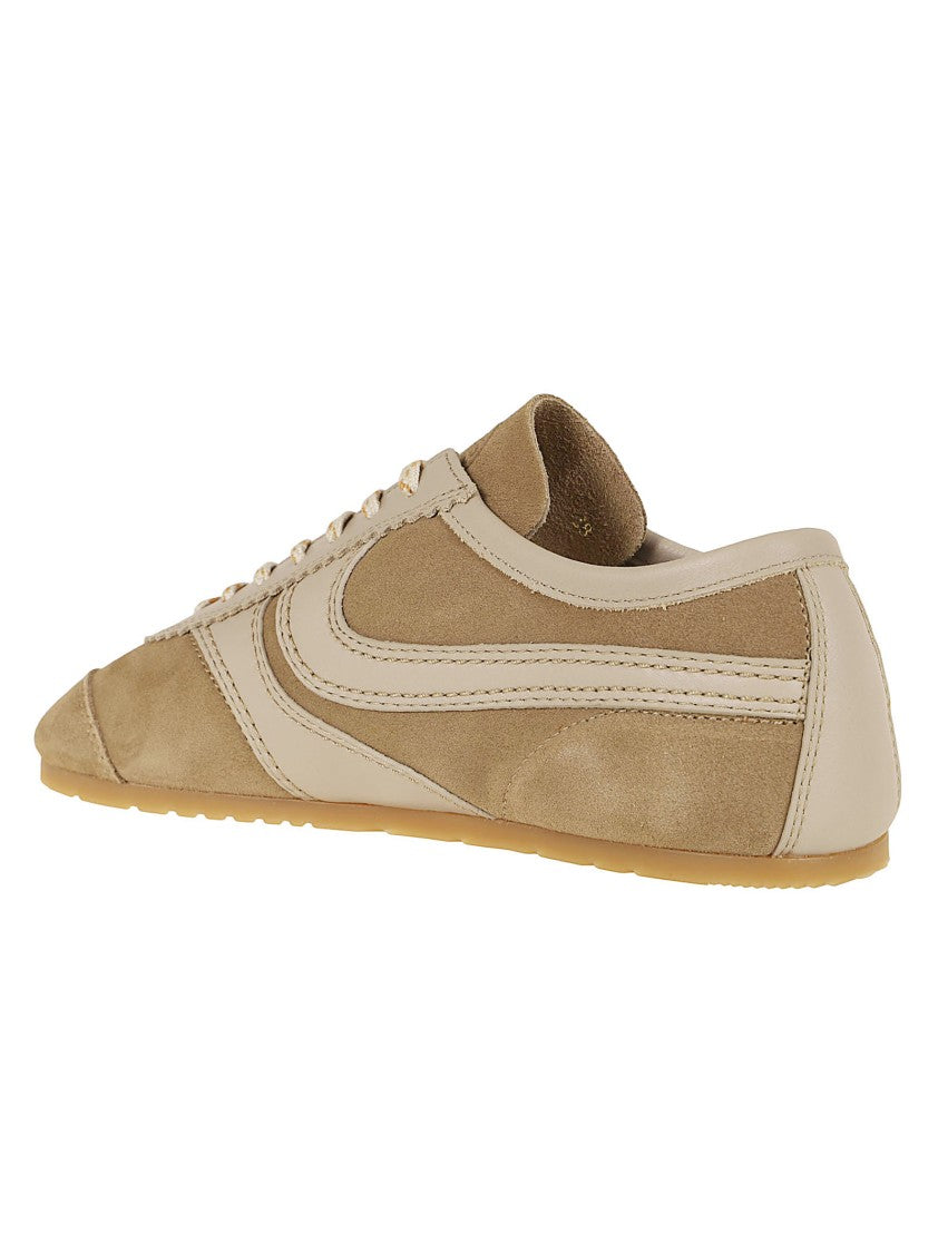Dries Van Noten Retro Paneled Sneakers With Soft Suede And Calfskin Inserts