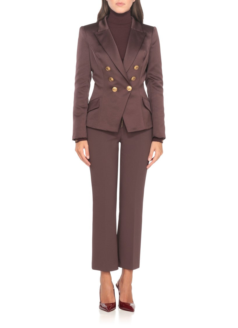Elisabetta Franchi Duchesse Blazer With Jewel Buttons