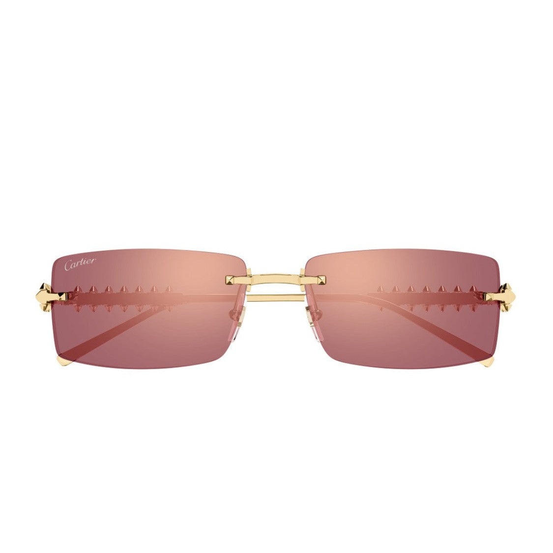 Cartier Gold Ct0604s Clash De Cartier Metal Rectangular Sunglasses