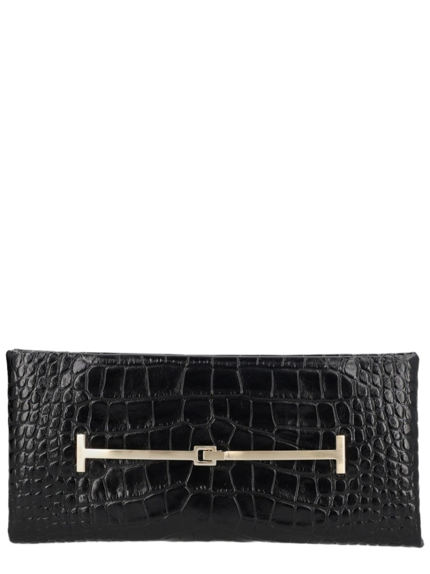 Tom Ford Crocodile-Effect Calf Leather Clutch