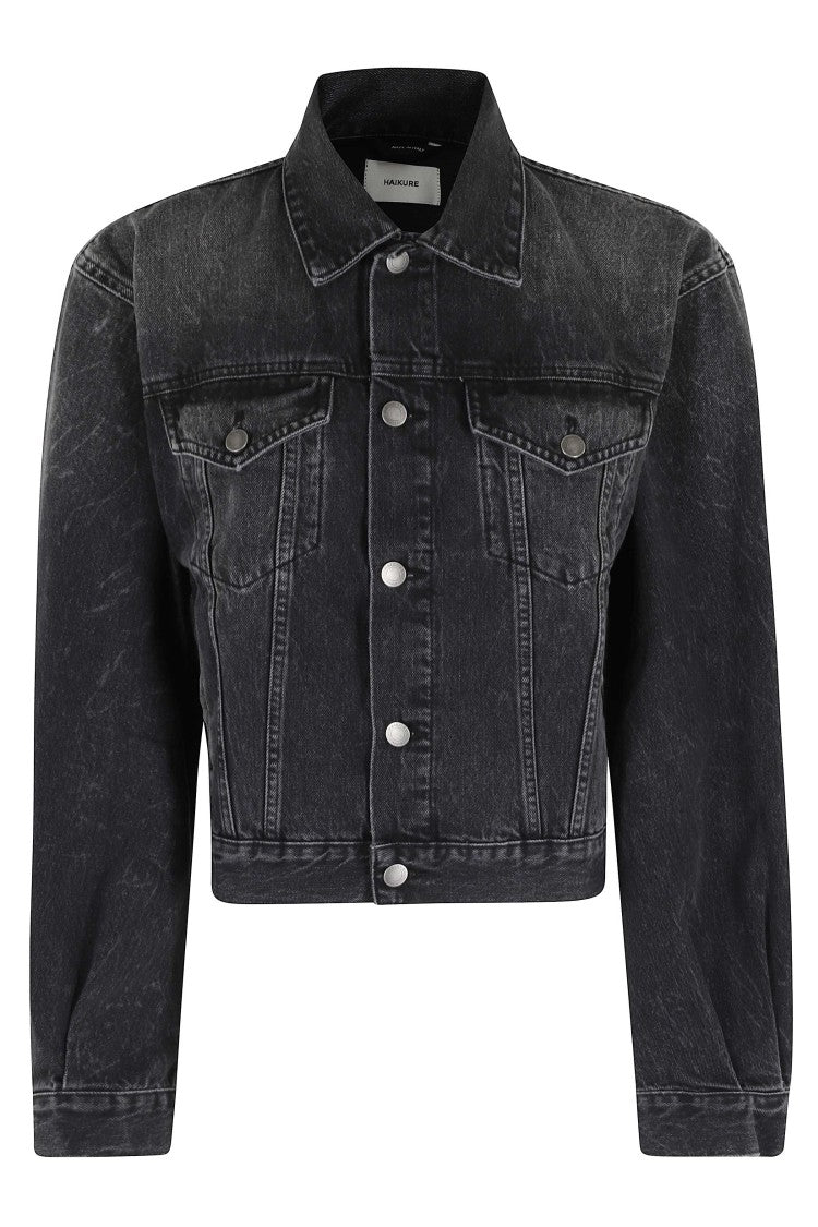 Haikure Vintage Black Simon Authentic Short Cotton Denim Jacket