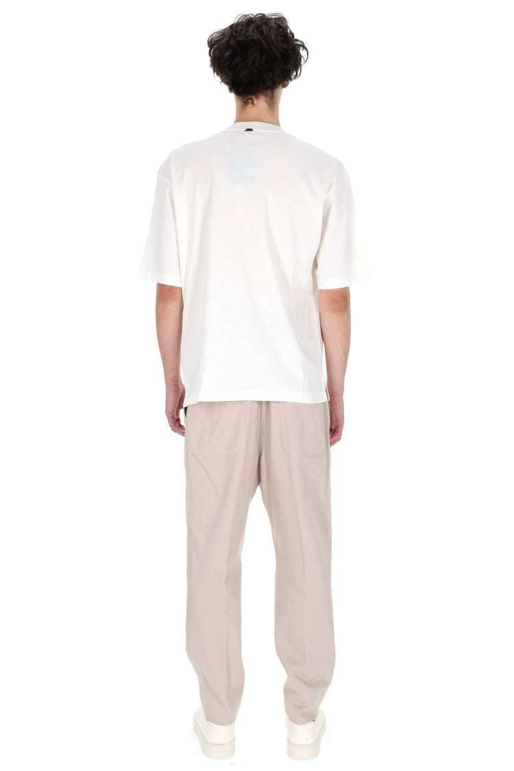 Herno White Knit-Effect Cotton T-Shirt