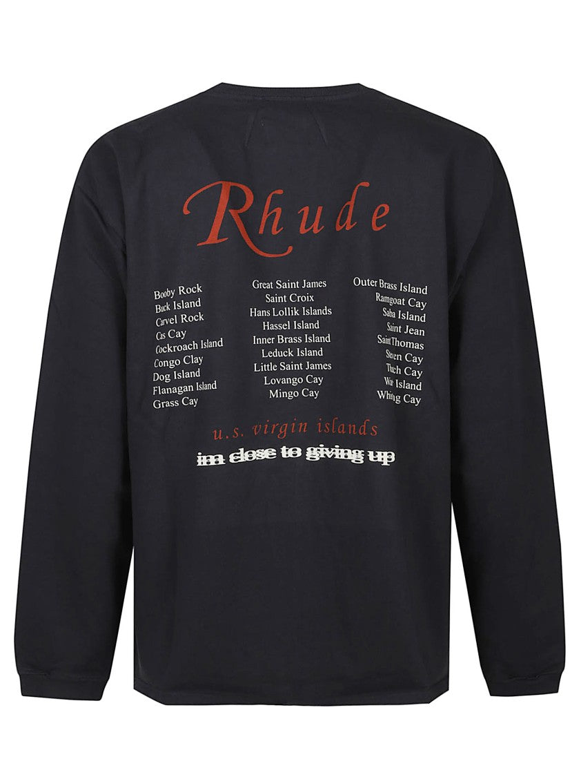 Rhude Usvi Regatta Tour Long Sleeve Cotton T-Shirt