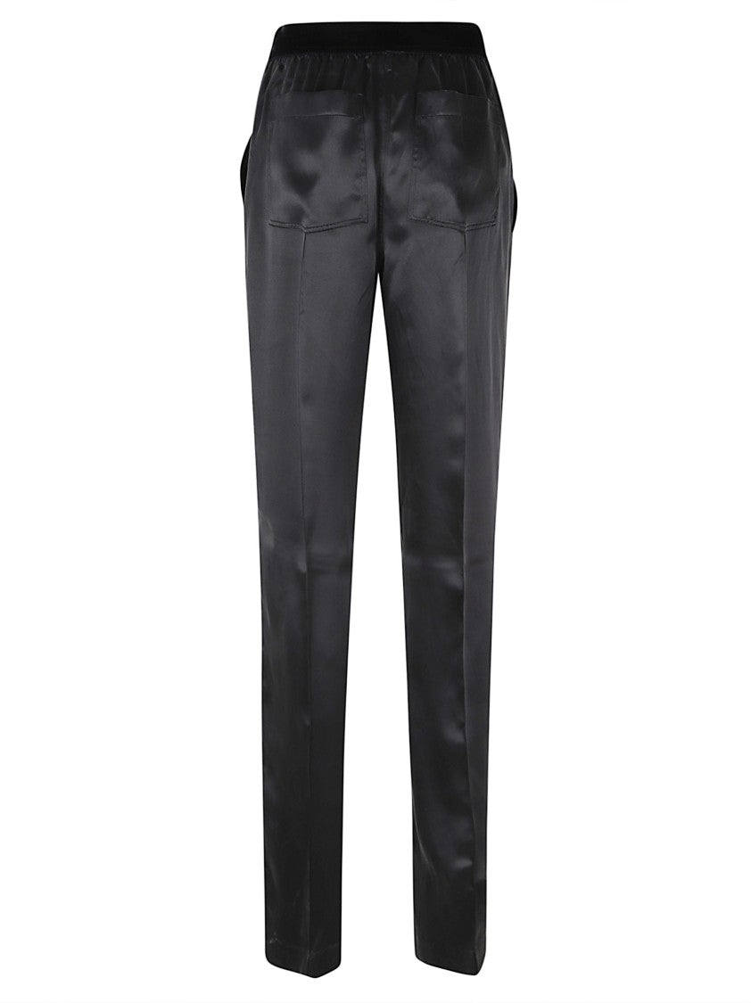 Tom Ford Straight-Leg Trousers In Smooth Silk With Elastic Waistband