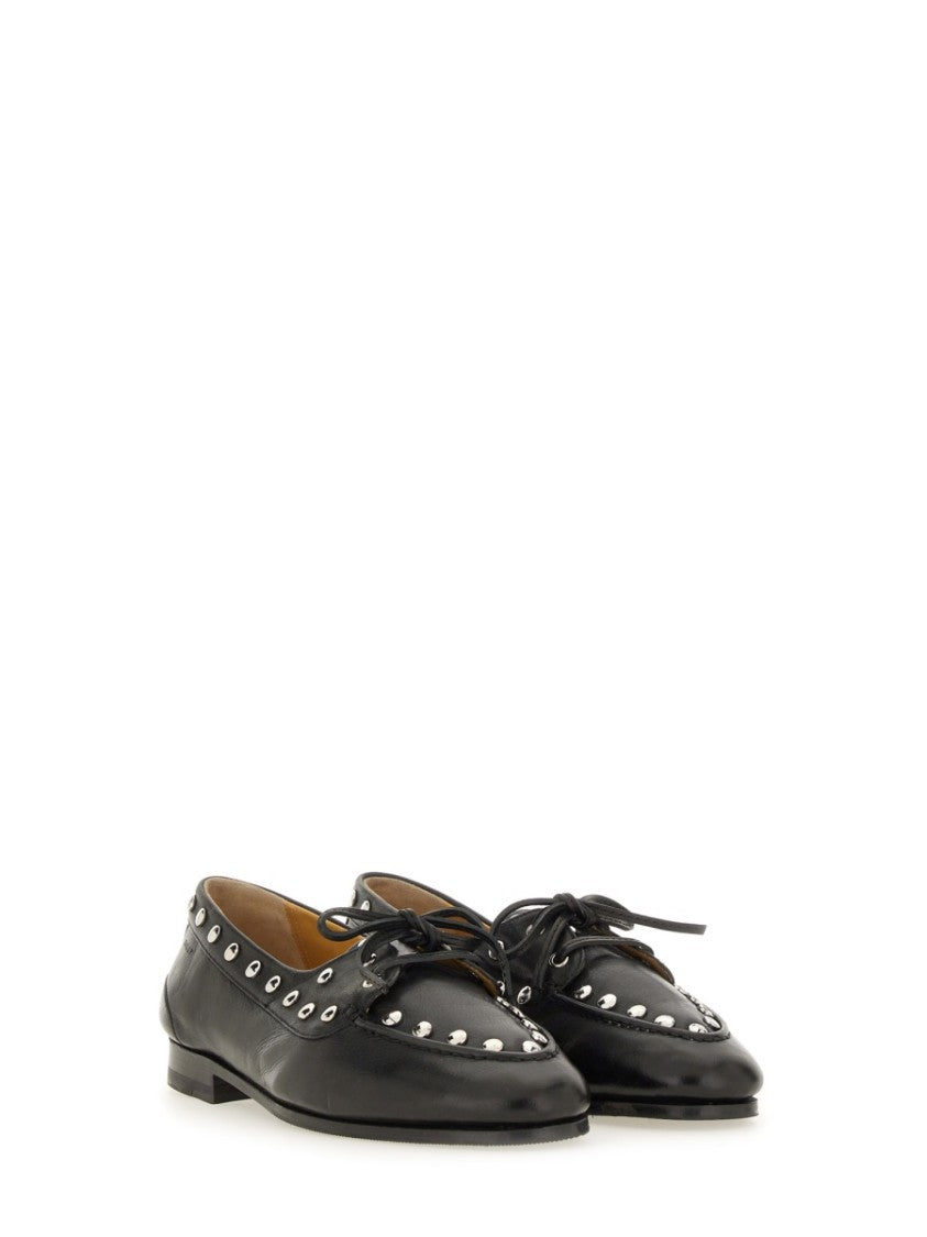 Bally Moccasin "Plume" With Delicate Bow Lace Detail