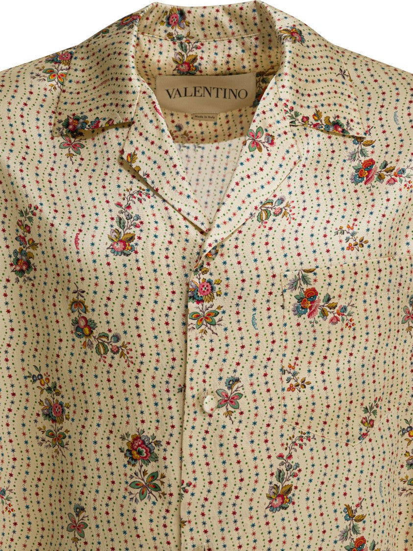 Valentino Short-Sleeved Silk Shirt
